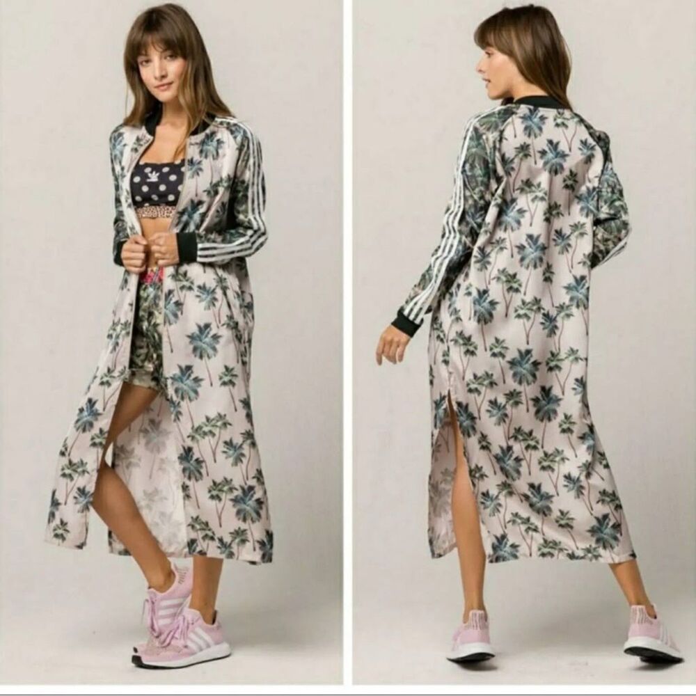adidasX Farm Rio satin Kimono Jacket Palm Trees Size Small Rare